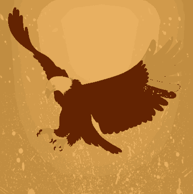 Flying Eagle Background Yellow Grunge Decoration Free Vector