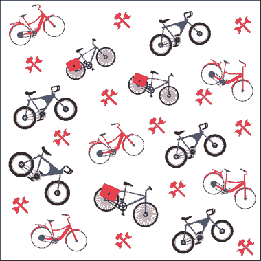 Bicycle Background Colored Flat Symbols Repeating Style Free Vector