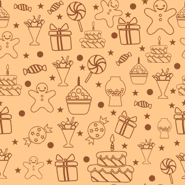 Candies Background Flat Icons Design Repeating Ornament Free Vector