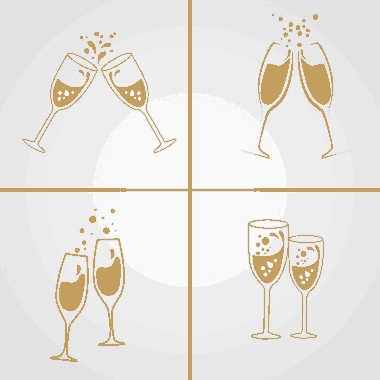 Cheering Wine Glasses Background Sets Cartoon Icons Sketch Free Vector