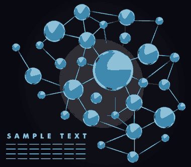 Chemistry Background Shiny Blue Circle Connection Atom Icons Free Vector