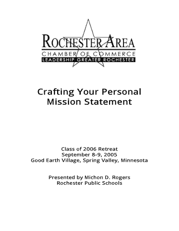 Crafting Your Personal Mission Statement Template