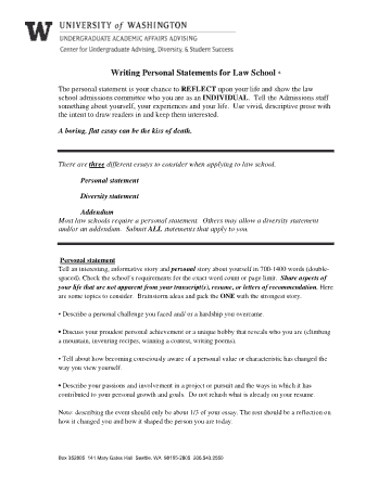 Sample Law School Personal Statement Template