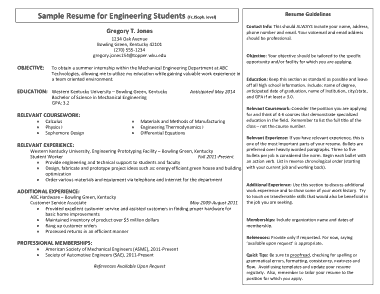 Engineering Resume Objective Statement Soph Level Template
