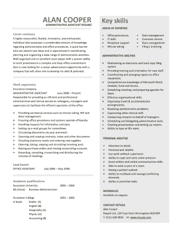 Objective Statement For Administrative Assistant Resume Template