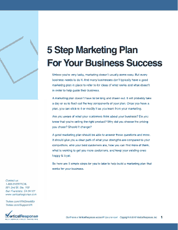 Free Download PDF Books, 5 Step Marketing Plan for Business Template