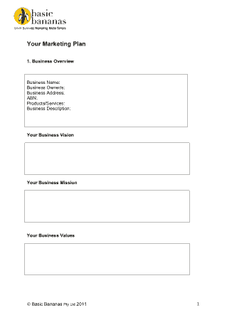 Basic Your Marketing Plan Template