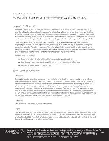 Construction and Effective Action Plan Example Template