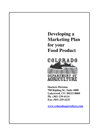 Free Download PDF Books, Food Product Marketing Plan Template