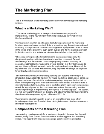 Free Marketing Plan Example Template