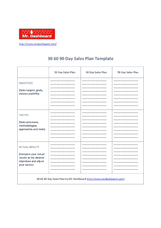 Month wise Sales Plan Template