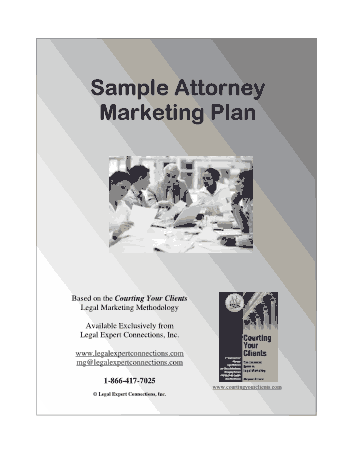 Sample Attorney Marketing Plan Template