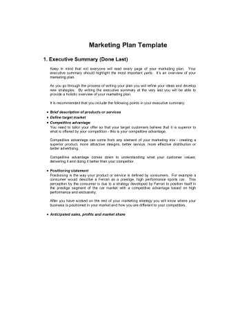 Small Business Marketing Plan Download Template