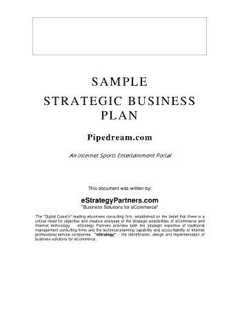Strategic Business Plan Sample Template