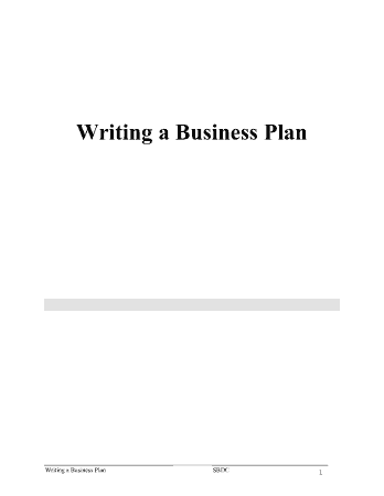 Writing a Business Plan Template
