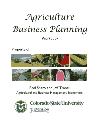 Agricultural Business Planning Workbook Template