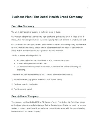 Bread Bakery Business Plan Template