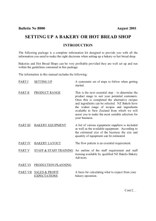 Business Plan for Setting Up Bakery or Hot Bread Shop Template