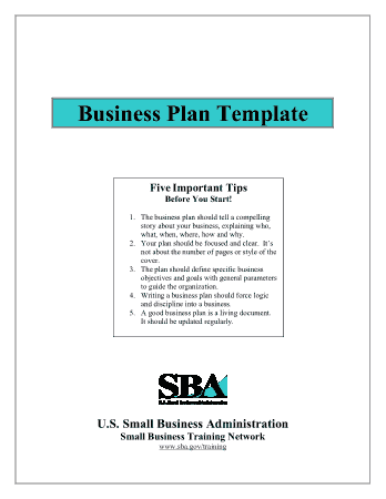 Small SBA Business Plan Administration Template