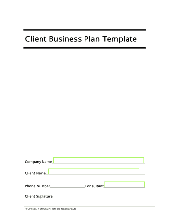 Client Business Plan Format Template