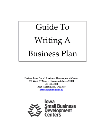 Sbdc Guide To Writing A Business Plan Template