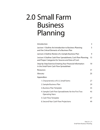 Small Fam Buisness Plan Guide Template