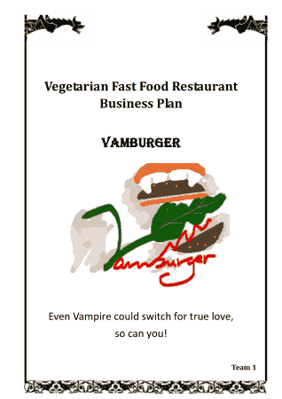 Vegetarian Fast Food Restaurant Business Plan Template