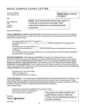 Free Download PDF Books, Basic Resume Cover Letter Format Example Template