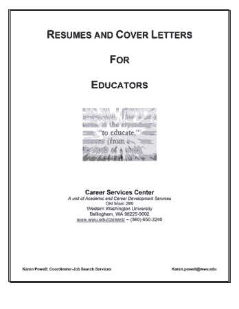 Educators Resume Cover Letter Template