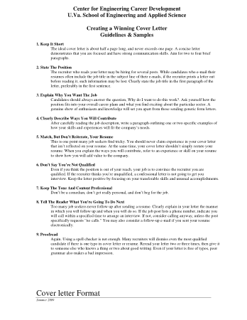 Engineering Resume Cover Letter Format Template
