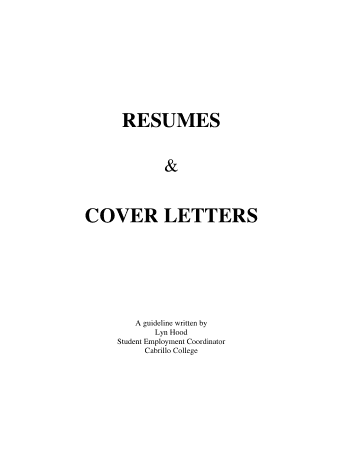 General Resume Cover Letter Example Template
