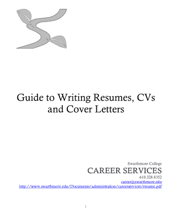 Guide to Writing Resumes CVs and Cover Letters Template