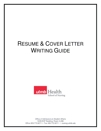 Resume Cover Letter Writing Guide Template
