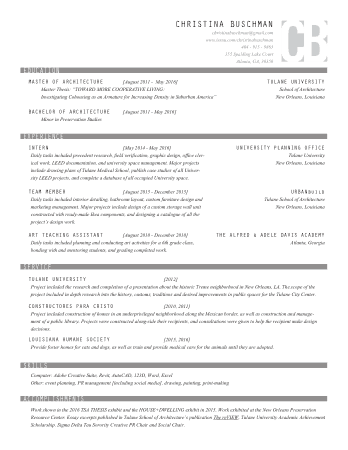 Architecture Student Resume Template