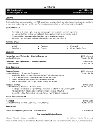 Chemical Student Resume Template
