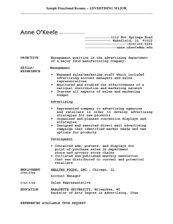 Account Manager Major Resume Template