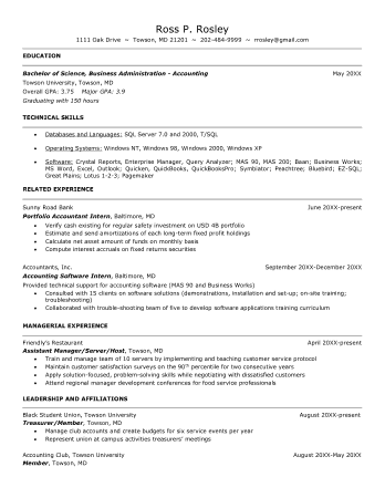 Administrative Accounting Resume Template