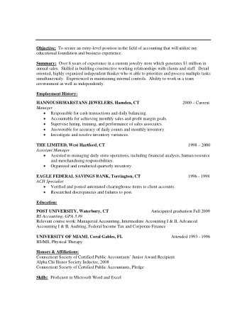 Entry Level Staff Accountant Resume Template