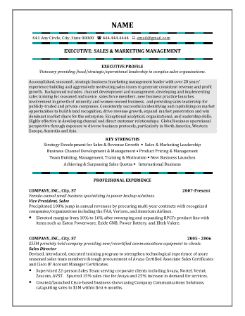 Example of Account Manager Resume Template