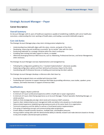 Strategic Account Manager Resume Template