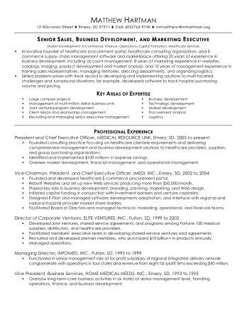 Sales and Marketing Executive Resume Template