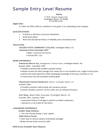 Entry Level Sales Resume Format Pdf Template