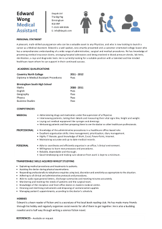 Medical Assistant No Experience Resume Template