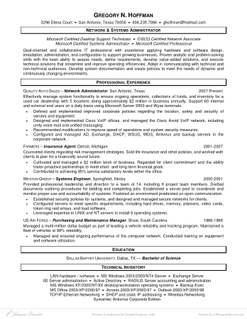 Networking Administrative Basic Resume Template