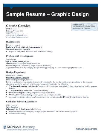 Basic Graphic Design Resume Template
