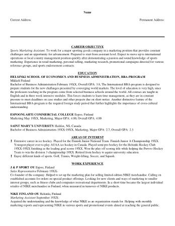 Free Download PDF Books, Business Marketing Resume Template