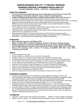 Free Download PDF Books, Example of Business Analyst Resume Template