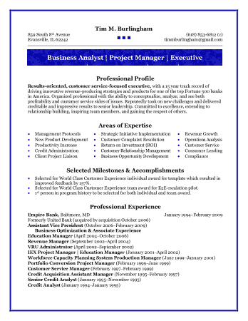 Sample PDF Business Analyst Resume Template