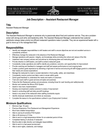 Assistant Manager Resume Template