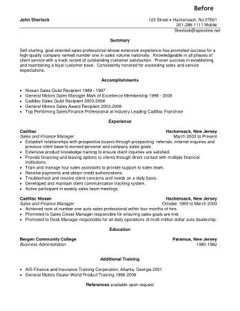 Manager Resume Format Template